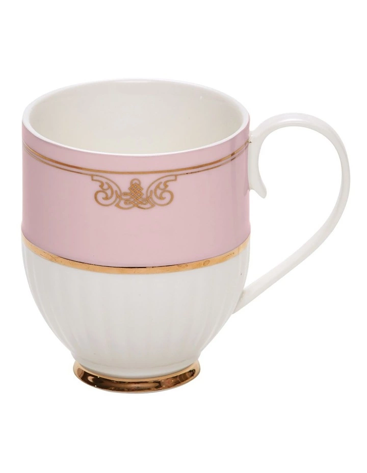 Salt&Pepper Eclectic Set Of 2 330ml Pink Ribbed Coffee Mugs White 1 Salt&Pepper Eclectic Set Of 2 330ml Pink Ribbed Coffee Mugs White