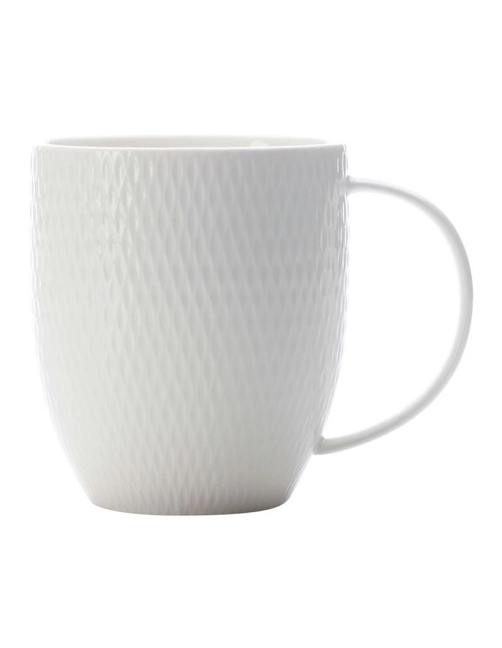 Maxwell & Williams White Basics 350ml Diamonds Coupe Mug 1 Maxwell & Williams White Basics 350ml Diamonds Coupe Mug