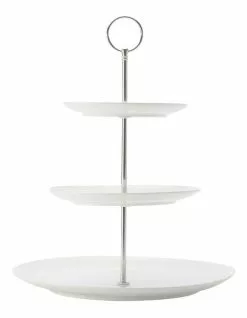 Maxwell & Williams White Basics Diamonds 3-Tier Gift Boxed Cake Stand White