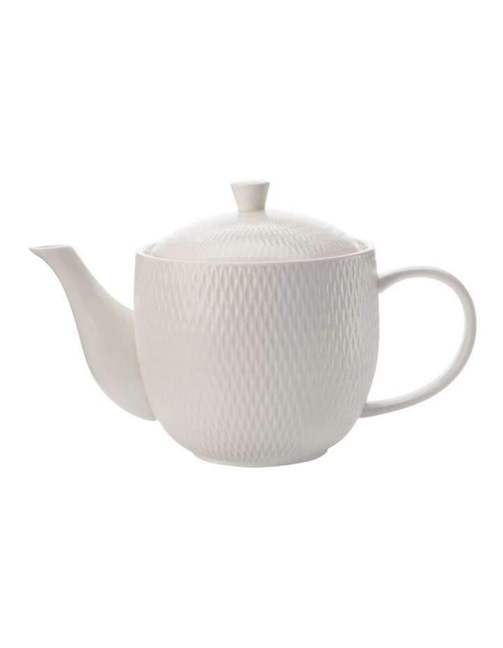 Maxwell & Williams Basics Diamonds 1L Teapot Gift Boxed White 1 Maxwell & Williams Basics Diamonds 1L Teapot Gift Boxed White