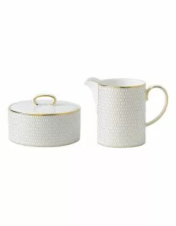 Wedgwood Arris Covered Sugar and Creamer