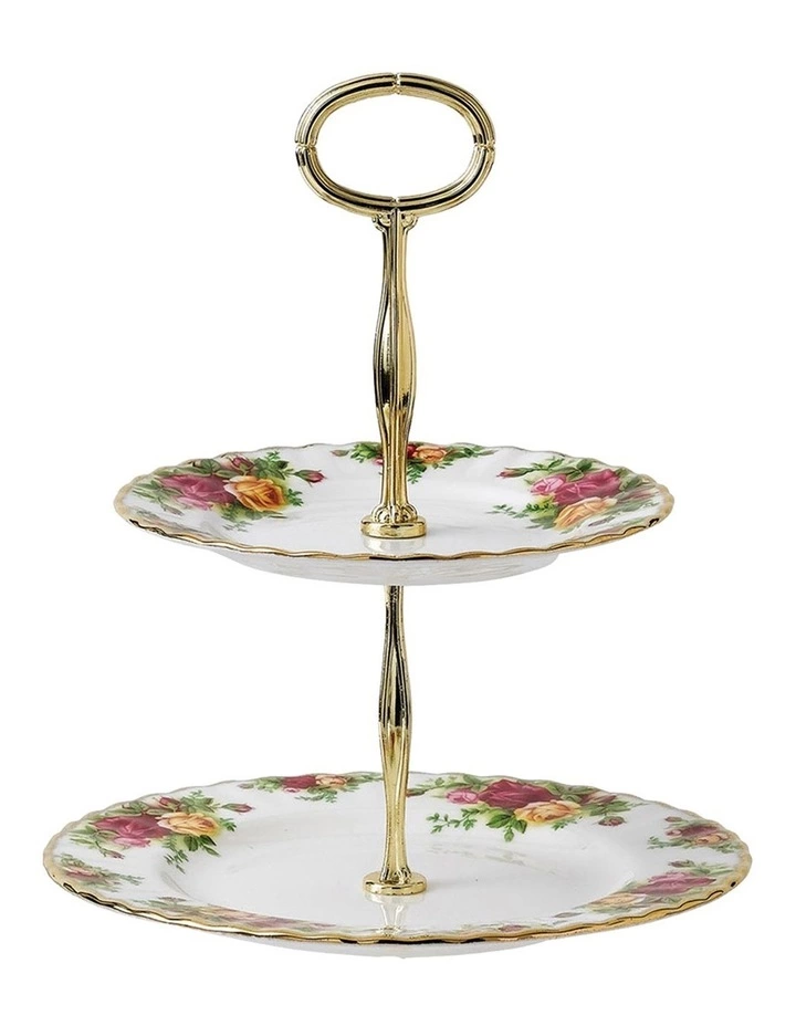 Royal Albert Old Country Roses 2 Tier Cake Stand White 1 Royal Albert Old Country Roses 2 Tier Cake Stand White
