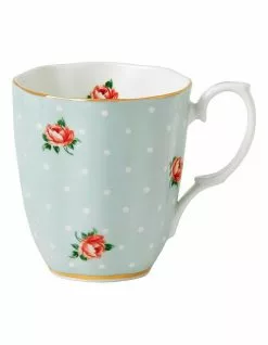 Royal Albert Polka Rose 400ml Vintage Mug Pale Green