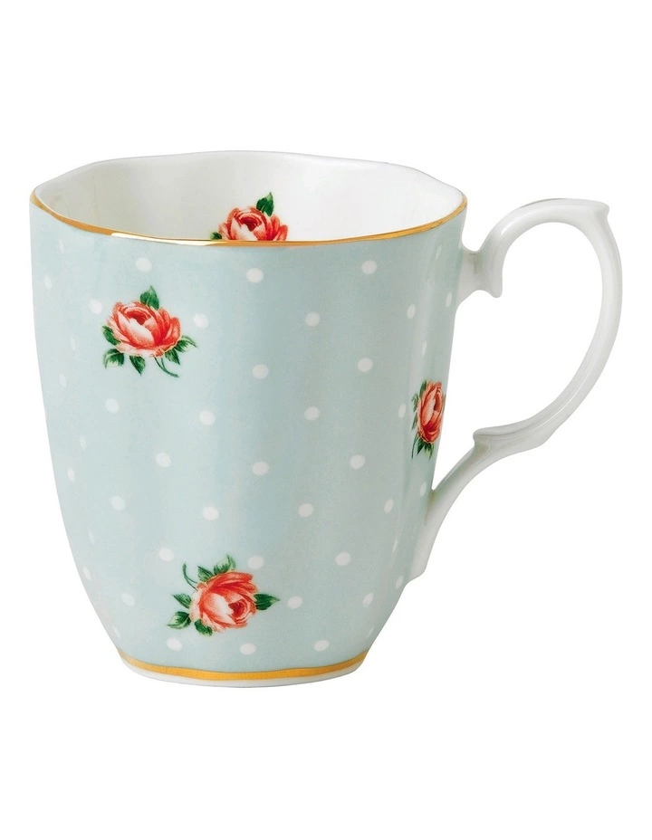 Royal Albert Polka Rose 400ml Vintage Mug Pale Green 1 Royal Albert Polka Rose 400ml Vintage Mug Pale Green