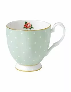Royal Albert Polka Rose 300ml Vintage Mug Pale Green