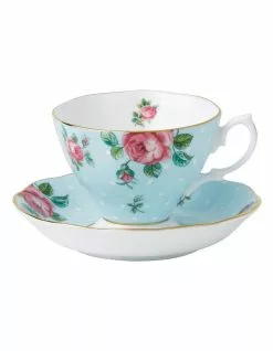 Royal Albert Polka Teacup & Saucer Blue