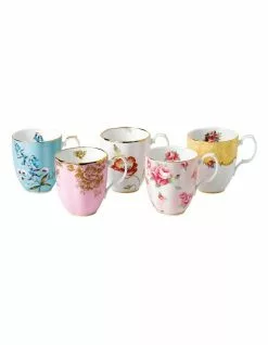 Royal Albert 100 Years (1900-40S) Set Of 5 Mugs Multicolour