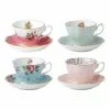 Royal Albert Vintage Mix Teacups & Saucers Set of 4
