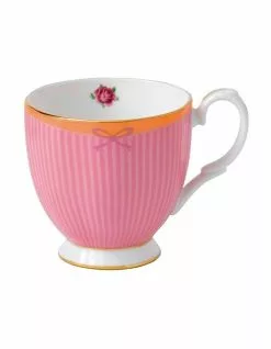 Royal Albert Candy Sweet Stripe 300ml Mug Pink