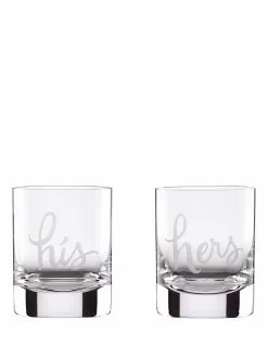Kate spade new york Two Of A Kind His Hers Double Old Fashion Tumbler Set