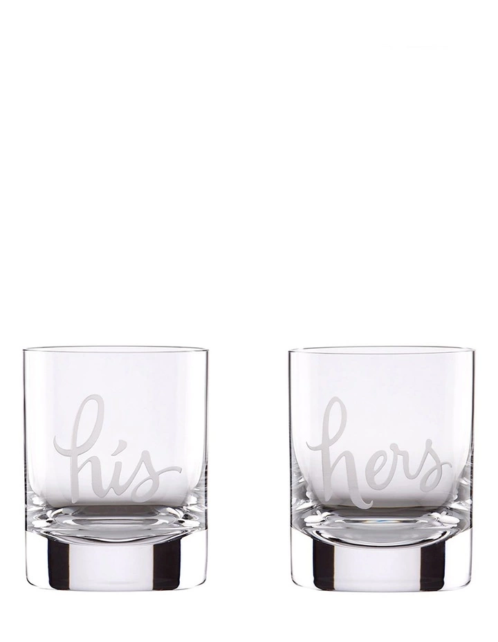 Kate spade new york Two Of A Kind His Hers Double Old Fashion Tumbler Set 1 Kate spade new york Two Of A Kind His Hers Double Old Fashion Tumbler Set