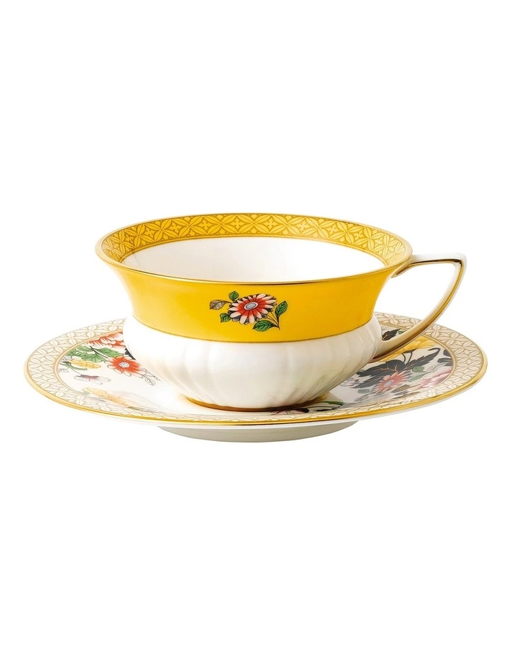 Wedgwood Wonderlust Primrose Teacup & Saucer Yellow 1 Wedgwood Wonderlust Primrose Teacup & Saucer Yellow