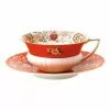 Wedgwood Wonderlust Crimson Orient Teacup & Saucer Red