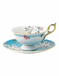 Wedgwood Wonderlust Apple Blossom Teacup & Saucer Blue