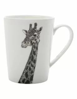 Maxwell & Williams Marini Ferlazzo African Giraffe 450ml Tall Mug Gift Boxed White