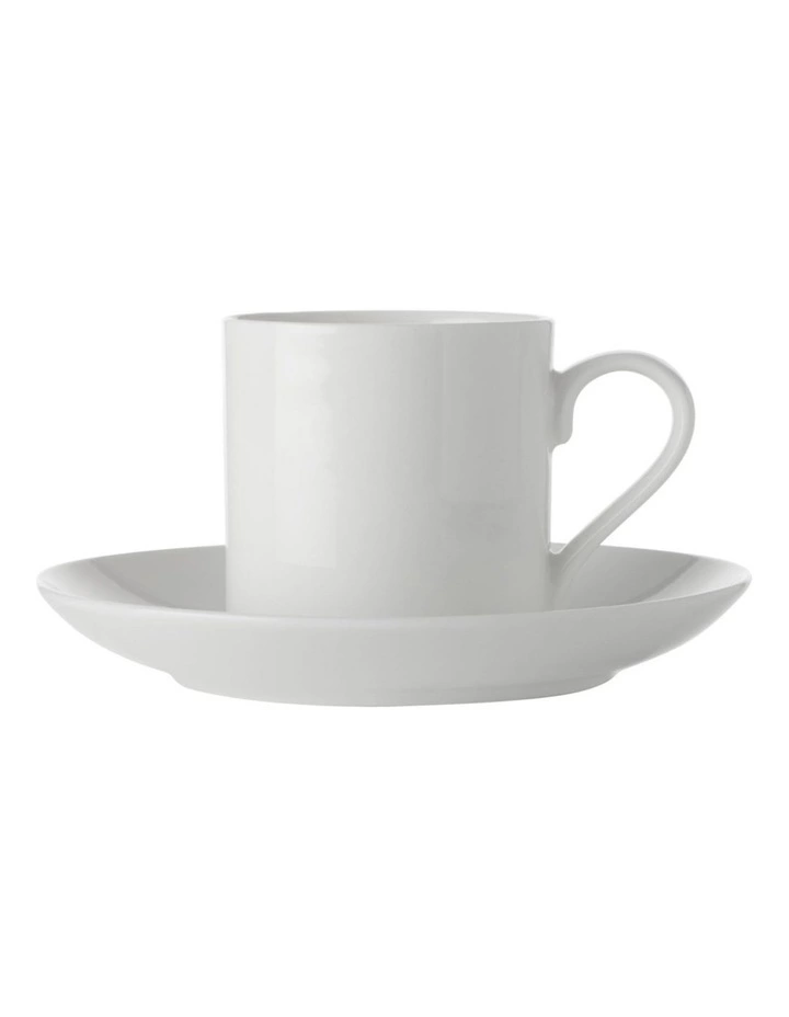 Maxwell & Williams White Basics 100ml Straight Demi Cup & Saucer 1 Maxwell & Williams White Basics 100ml Straight Demi Cup & Saucer