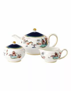 Wedgwood Wonderlust Blue Pagoda 3pc Tea Set