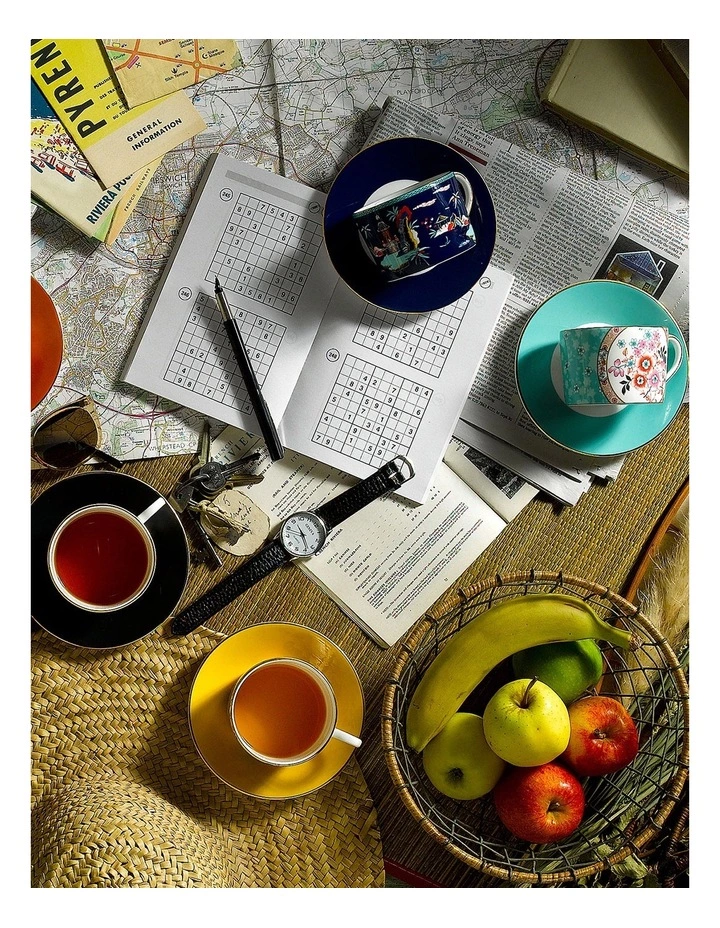 Wedgwood Wonderlust Pagoda Teacup & Saucer Dark Blue 2 Wedgwood Wonderlust Pagoda Teacup & Saucer Dark Blue - Image 2