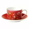 Wedgwood Wonderlust Crimson Jewel Teacup & Saucer Red