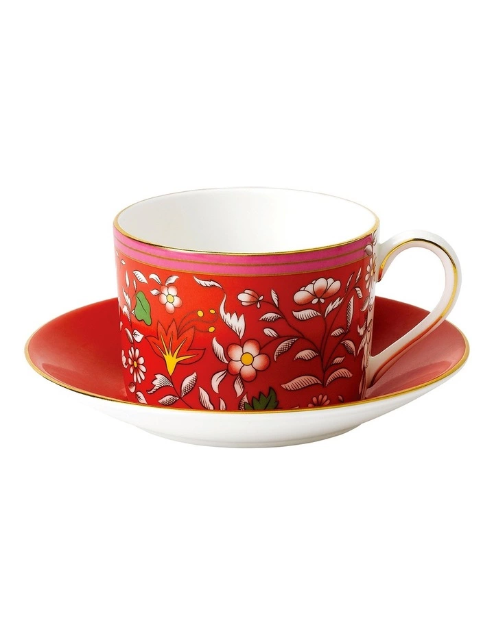 Wedgwood Wonderlust Crimson Jewel Teacup & Saucer Red 1 Wedgwood Wonderlust Crimson Jewel Teacup & Saucer Red