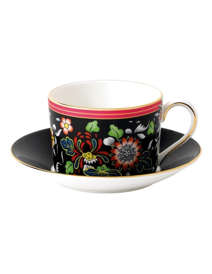 Wedgwood Wonderlust Oriental Jewel Teacup Saucer Black 1 Wedgwood Wonderlust Oriental Jewel Teacup Saucer Black