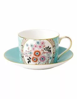 Wedgwood Wonderlust Camellia Teacup & Saucer Blue