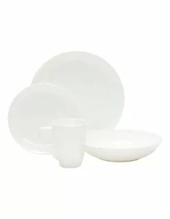 Salt&Pepper Edge 16 Piece Dinner Set, White