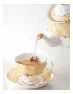 Royal Albert 100 Years 1990 Teapot Cream & Sugar Set White/ Yellow 8 Royal Albert 100 Years 1990 Teapot Cream & Sugar Set White/ Yellow -Dining Shop 611008210 3 720x928