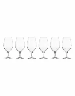 Krosno Harmony 6 Piece 400ml Beer Glass Set Gift Boxed
