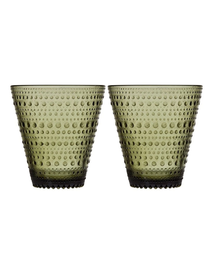 IITTALA Kastehelmi Set of 2 Tumbler Moss Green 1 IITTALA Kastehelmi Set of 2 Tumbler Moss Green