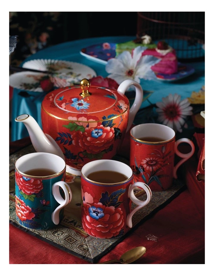 Wedgwood Paeonia Blush 200ml Set of 4 Mugs 2 Wedgwood Paeonia Blush 200ml Set of 4 Mugs - Image 2