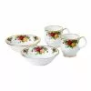 Royal Albert Old Country Roses Mug & Bowl Set of 4 White