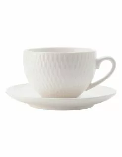 Maxwell & Williams White Basics Diamonds 90ml Demi Cup & Saucer