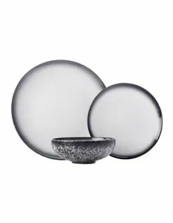 Maxwell & Williams Caviar Granite 12pc Gift Boxed Dinner Set Black