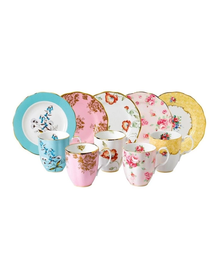 Royal Albert 100 Years 1950 1990 Mug & 20cm Plate Set 1 Royal Albert 100 Years 1950 1990 Mug & 20cm Plate Set