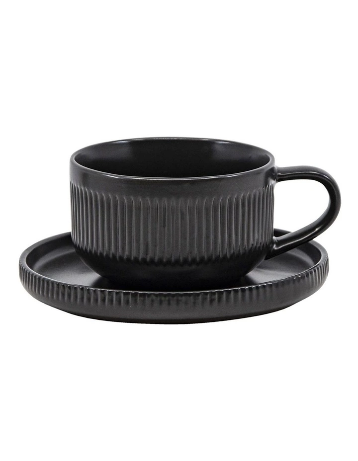 Salt&Pepper Brae Tea Cup & Saucer Set Black 1 Salt&Pepper Brae Tea Cup & Saucer Set Black