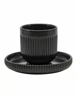 Salt&Pepper Brae Espresso Cup & Saucer Set Black