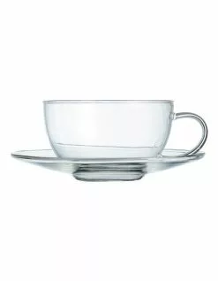 Salt&Pepper Brew Glass 260ml Teacup & Saucer