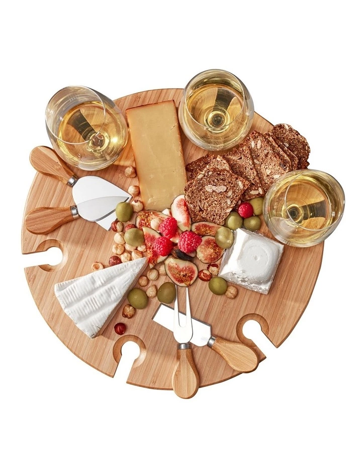Salt&Pepper Picnic Circular Wine Tray & Cheese Knives 33.5cm 3 Salt&Pepper Picnic Circular Wine Tray & Cheese Knives 33.5cm - Image 3