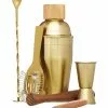 BarCraft Brass Cocktail Gift Boxed 6 Piece Set