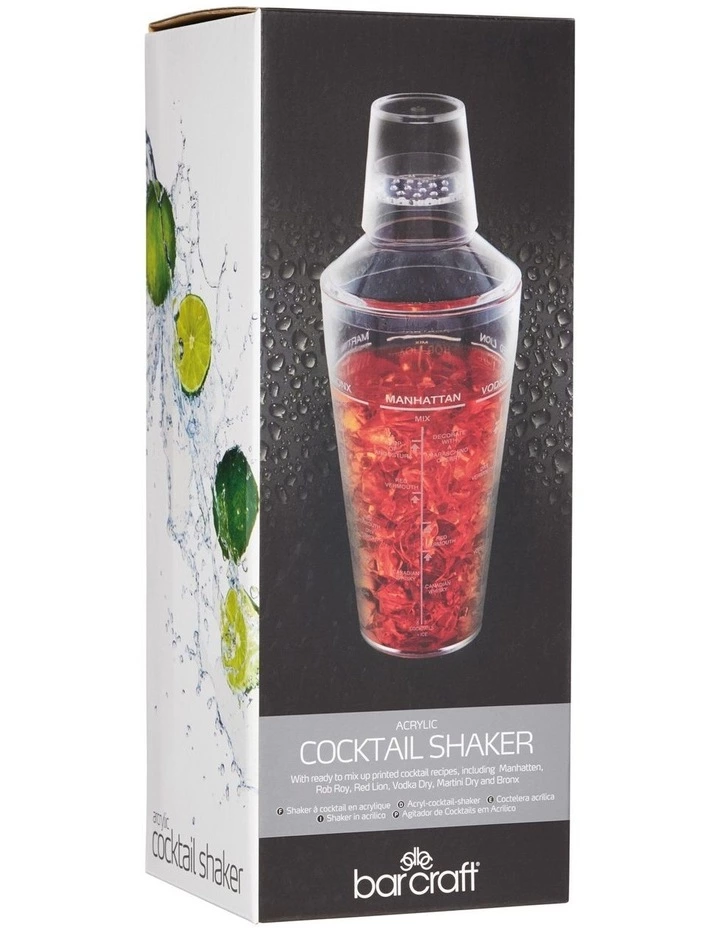 BarCraft 700ml Acrylic Gift Boxed Cocktail Shaker 2 BarCraft 700ml Acrylic Gift Boxed Cocktail Shaker - Image 2