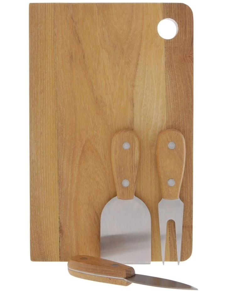 Vue 4-Piece Teak Wood Cheese Board Set 1 Vue 4-Piece Teak Wood Cheese Board Set