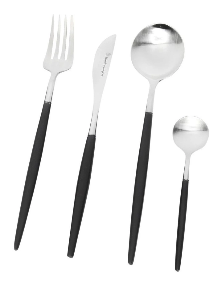 Stanley Rogers Piper Black 16pc Cutlery Set 2 Stanley Rogers Piper Black 16pc Cutlery Set - Image 2