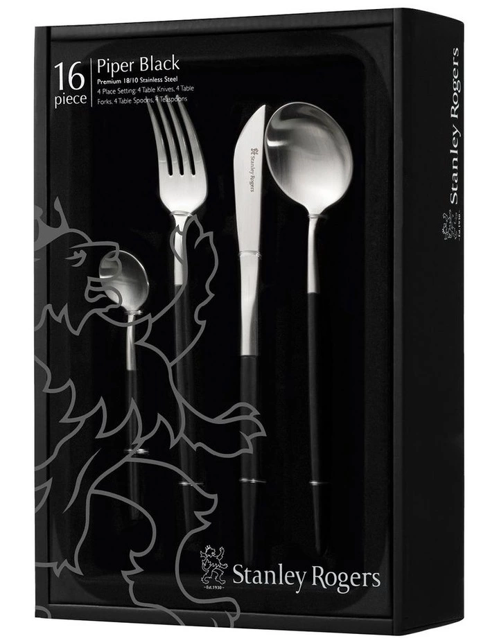 Stanley Rogers Piper Black 16pc Cutlery Set 3 Stanley Rogers Piper Black 16pc Cutlery Set - Image 3
