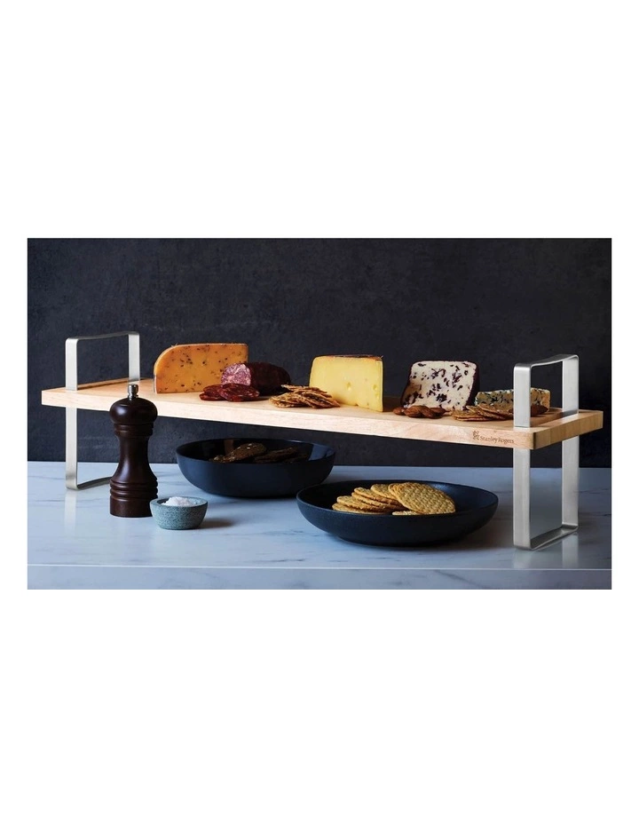 Stanley Rogers 75x20x2cm Multi Height Serving Board Large Natural 6 Stanley Rogers 75x20x2cm Multi Height Serving Board Large Natural - Image 6
