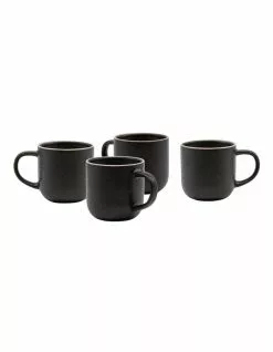 Salt&Pepper Hana 4 Piece 300ml Mug Set Black
