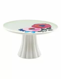 Salt&Pepper Willow 20cm Fluted Footed Cake Stand with Light Green
