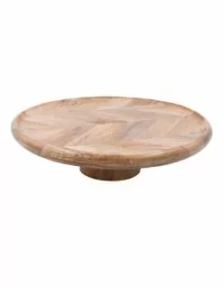 Heritage Herringbone Wood Cake Stand