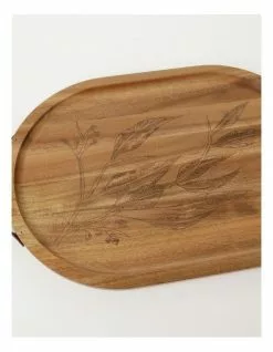 Australian House & Garden Acacia Gum Leaf Serving Tray With Leather Handles 40x27.5cm -Dining Shop 778951810 3 720x928