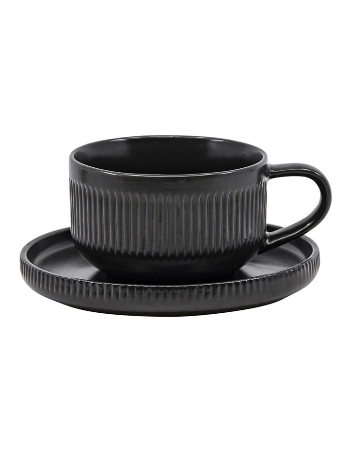 Salt&Pepper BRAE Tea Cup and Saucer Set - Set of 4 2 Salt&Pepper BRAE Tea Cup and Saucer Set - Set of 4 - Image 2